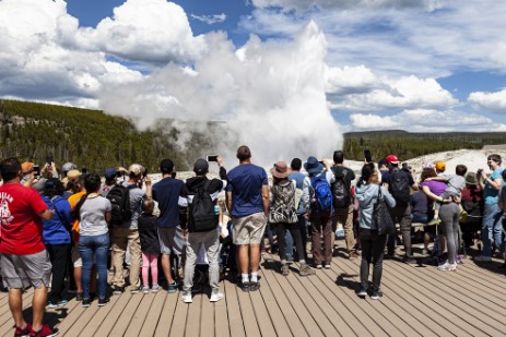 Old Faithful Geysir im Yellowstone Nationalpark