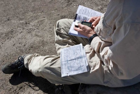 Manfred mit GPS in Bisti Wilderness