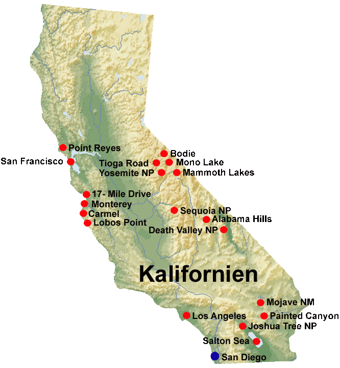 Karte Kalifornien Karte Kalifornien